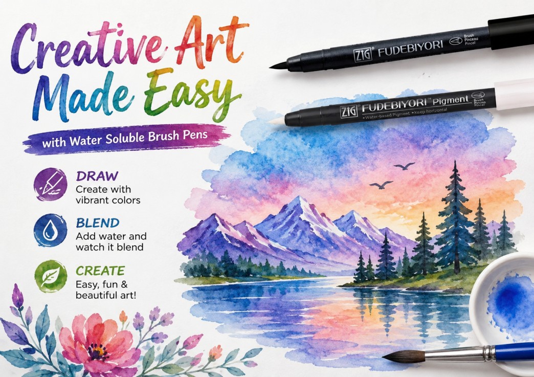 Creative Art Made Easy with Water Soluble Brush Pens-Mello Store