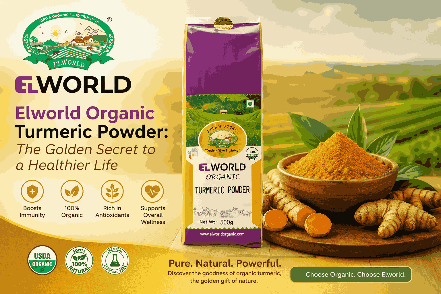 Elworld Organic Turmeric Powder: The Golden Secret to a Healthier Life