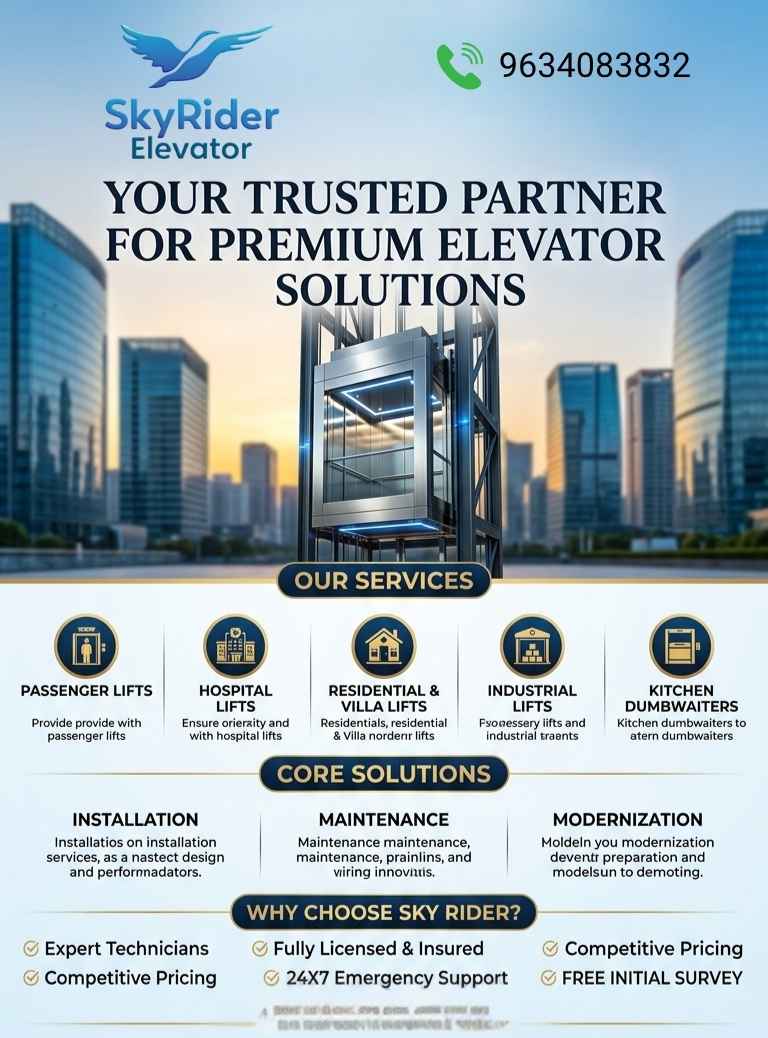Lift AMC service in New Delhi by Sky Ryder Elevator