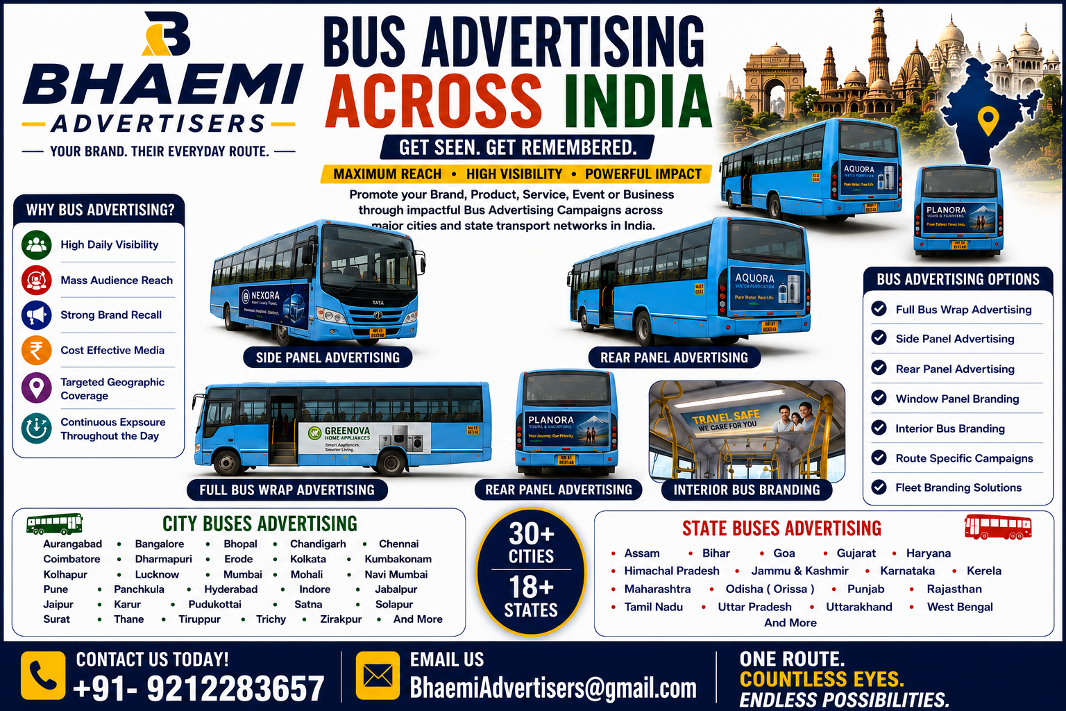 Bus – Buses Advertising – Advertisement in 18+ States & 30+ Cities – Pan India Buses