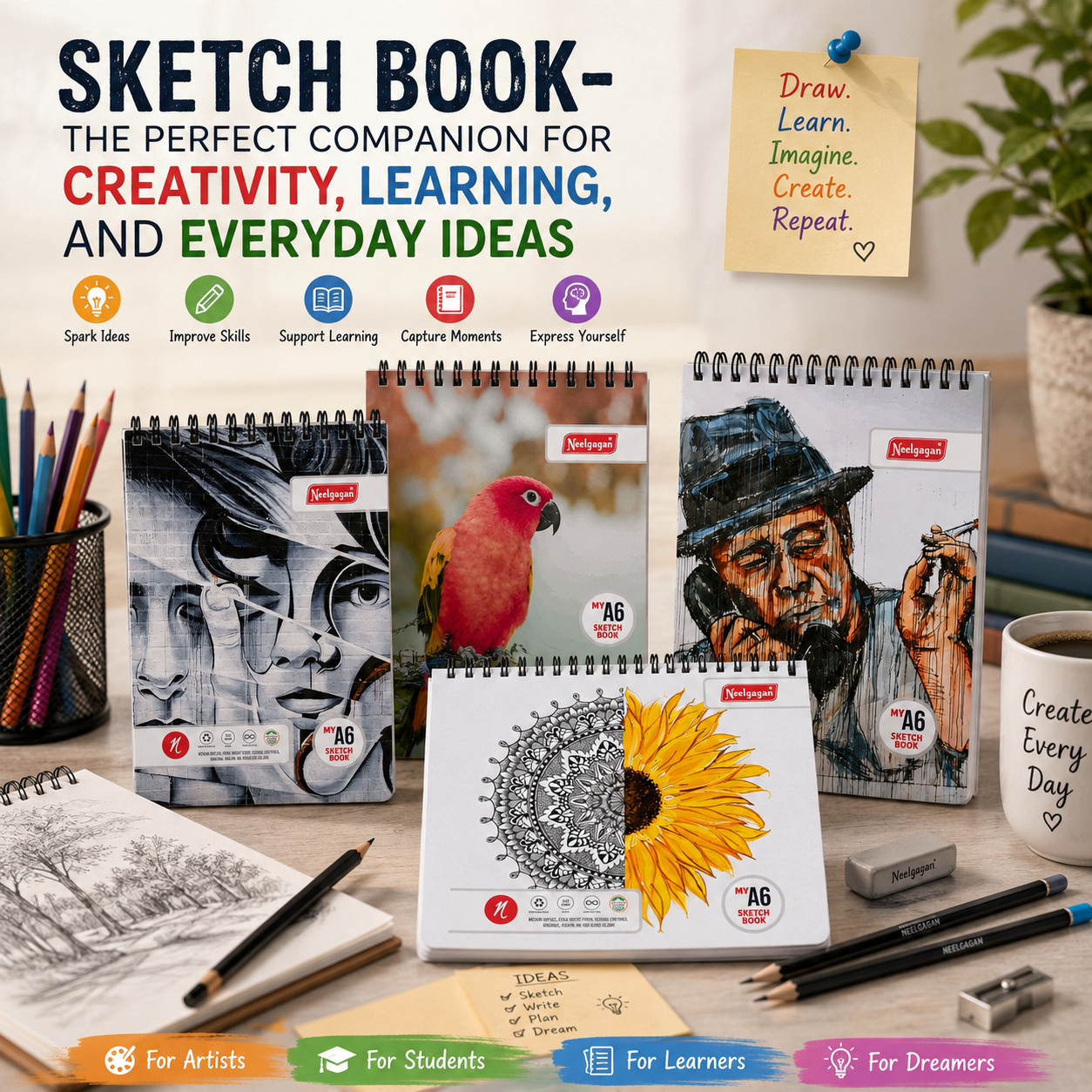 Sketch Book-The Perfect Companion for Creativity, Learning, and Everyday Ideas