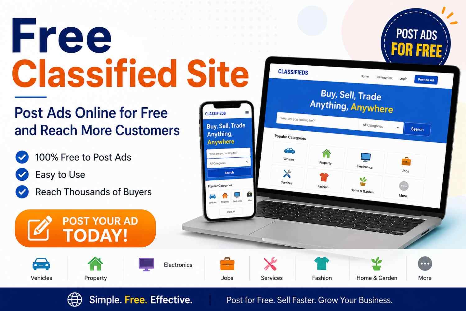 Free Classified Site – Post Ads Online for Free and Reach More Customers