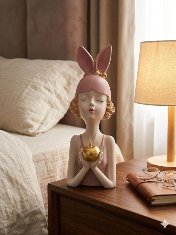 Buy Apple Holding Girl Luxury Decorative Showpiece Online – Modern Home Decor Figurine