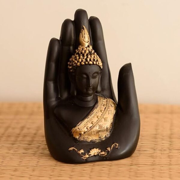 Buy Palm Buddha Showpiece Online – Elegant Buddha Statue for Home Decor