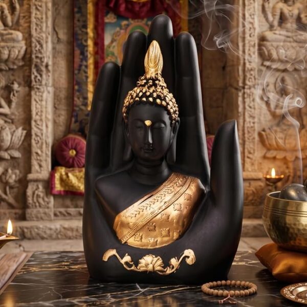 Buy Palm Buddha Showpiece Online – Elegant Buddha Statue for Home Decor