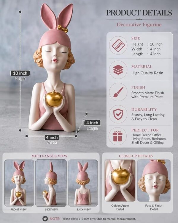 Buy Apple Holding Girl Luxury Decorative Showpiece Online – Modern Home Decor Figurine