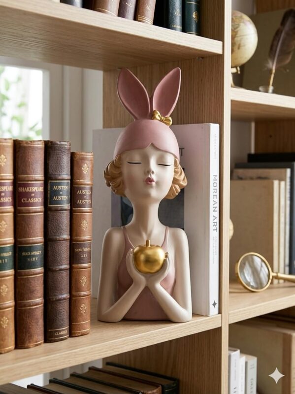 Buy Apple Holding Girl Luxury Decorative Showpiece Online – Modern Home Decor Figurine