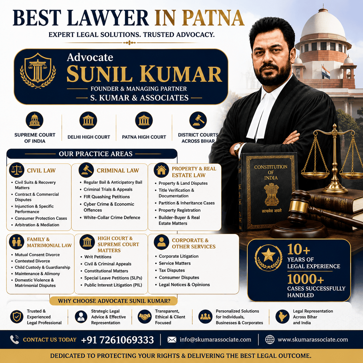 Best Criminal Lawyer in Patna | Advocate Sunil Kumar – Trusted Criminal Defence & Bail Lawyer
