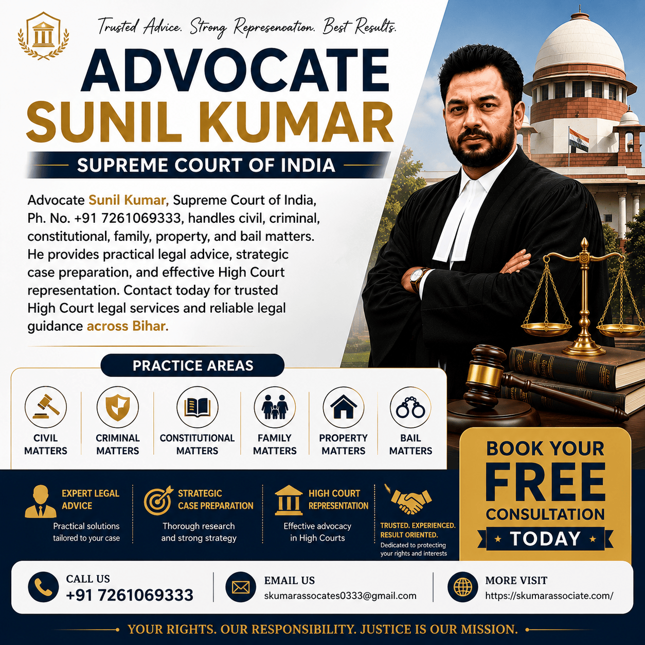 Supreme Court Advocate in Patna | Advocate Sunil Kumar Handles All Legal Matters Across India