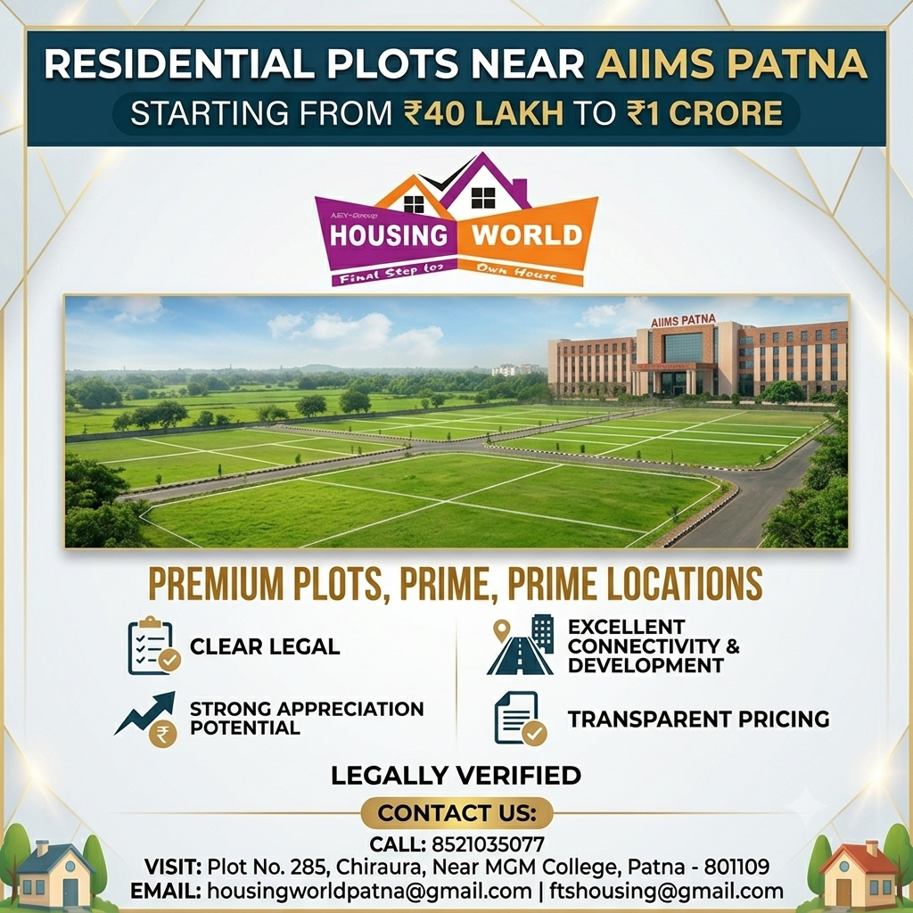 Residential Plots Near AIIMS Patna from ₹40 Lakh to ₹1 Crore | Housing World