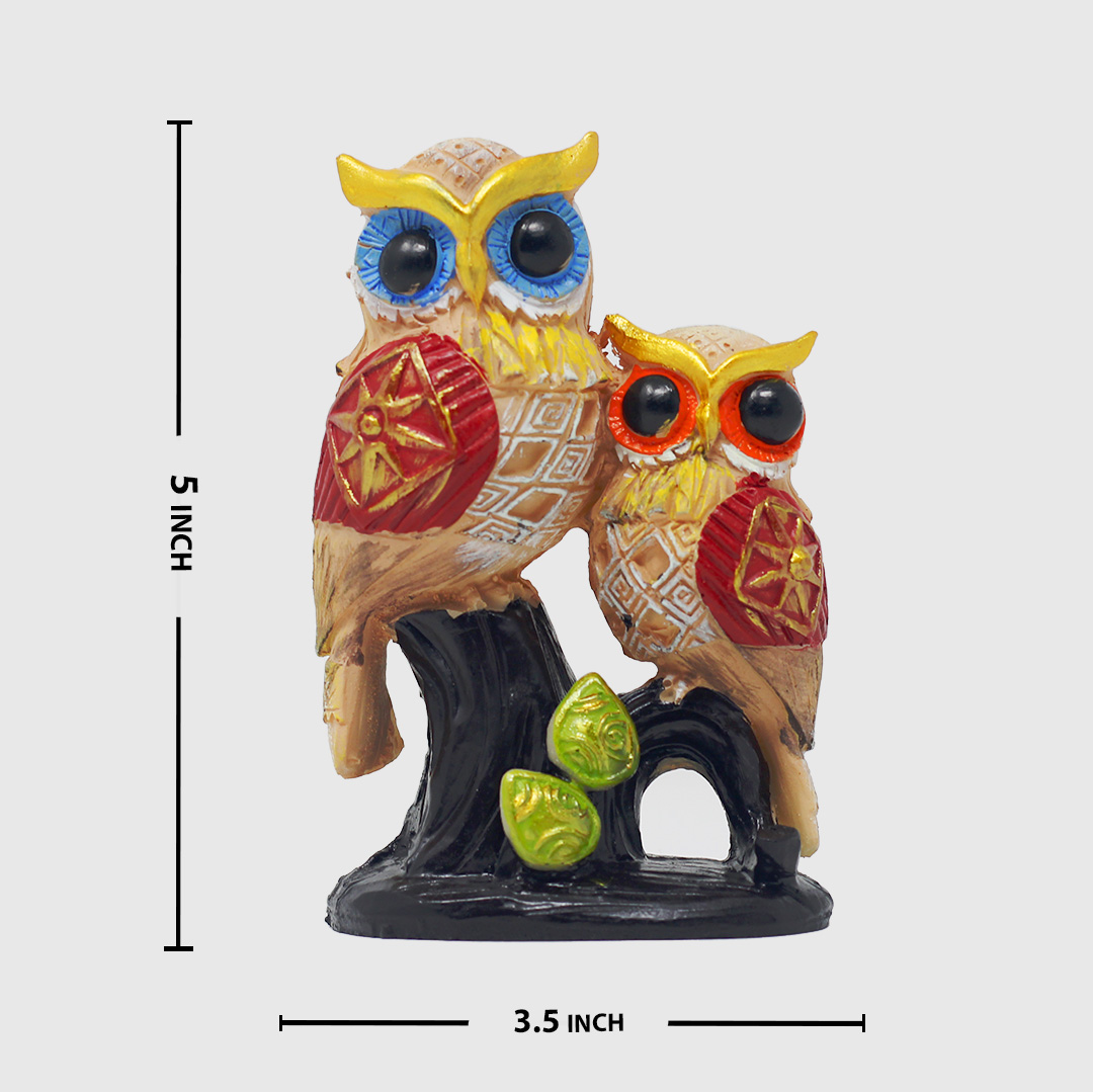 Buy Owl Couple on Branch Showpiece Online – Decorative Owl Figurine for Home Decor