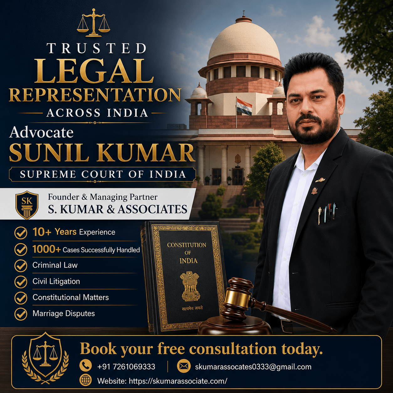 Best Criminal Lawyer in Patna for Criminal Defense, Bail Matters | Advocate Sunil Kumar