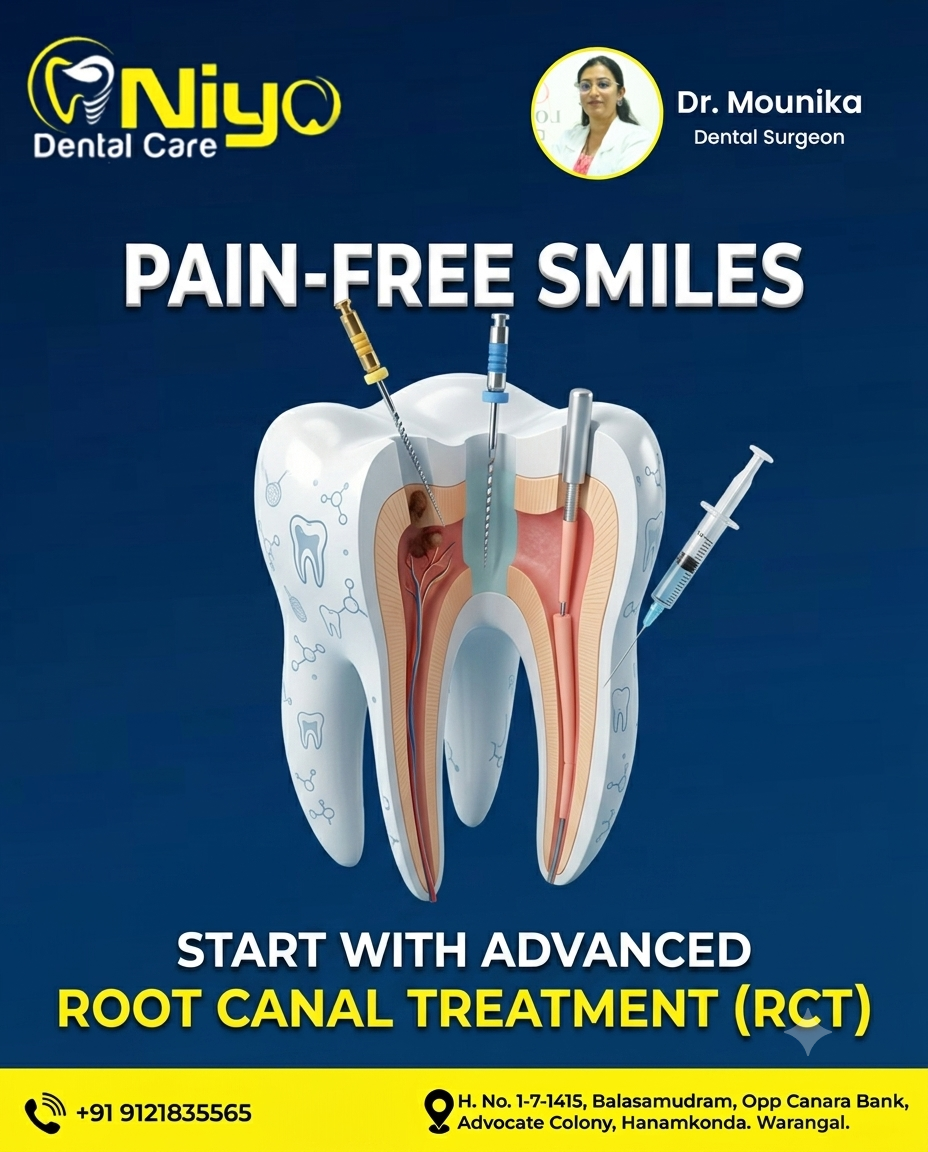 Are you suffering from severe tooth pain, swelling, or extreme sensitivity to hot and cold? Don’t let tooth decay ruin your smile! At Niyo Dental Care, we provide gentle, precise, and virtually painless root canal treatment (RCT) designed to save your n