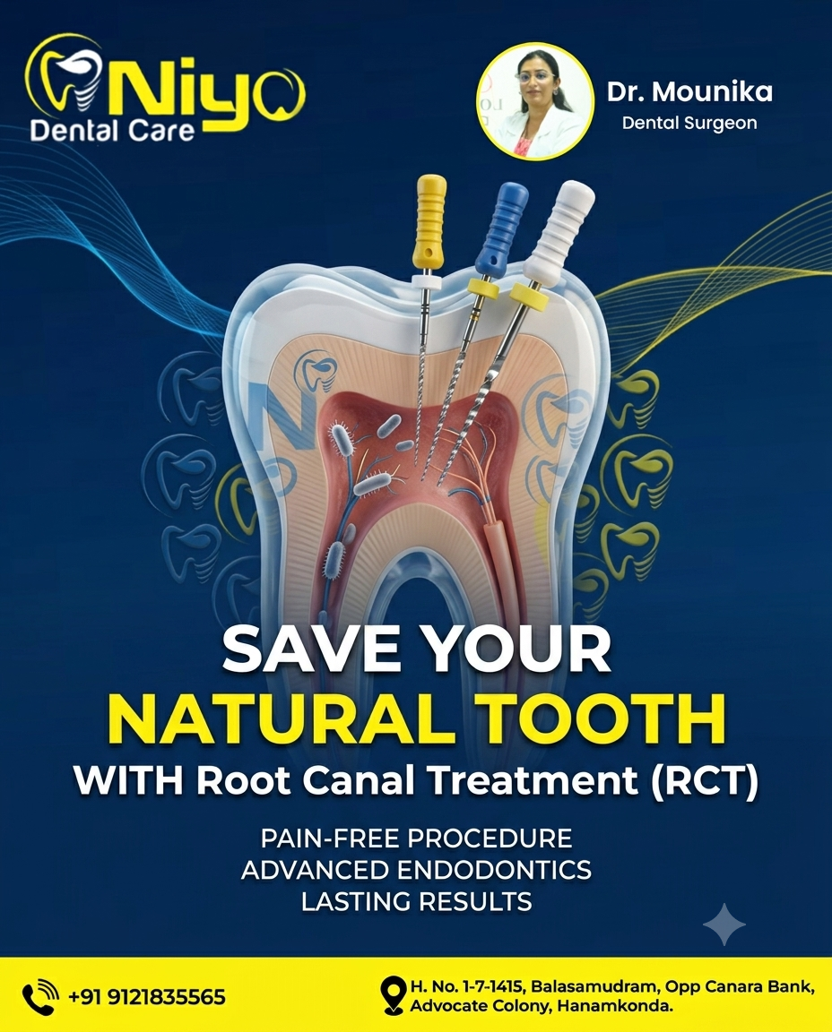 Are you suffering from severe tooth pain, swelling, or extreme sensitivity to hot and cold? Don’t let tooth decay ruin your smile! At Niyo Dental Care, we provide gentle, precise, and virtually painless root canal treatment (RCT) designed to save your n