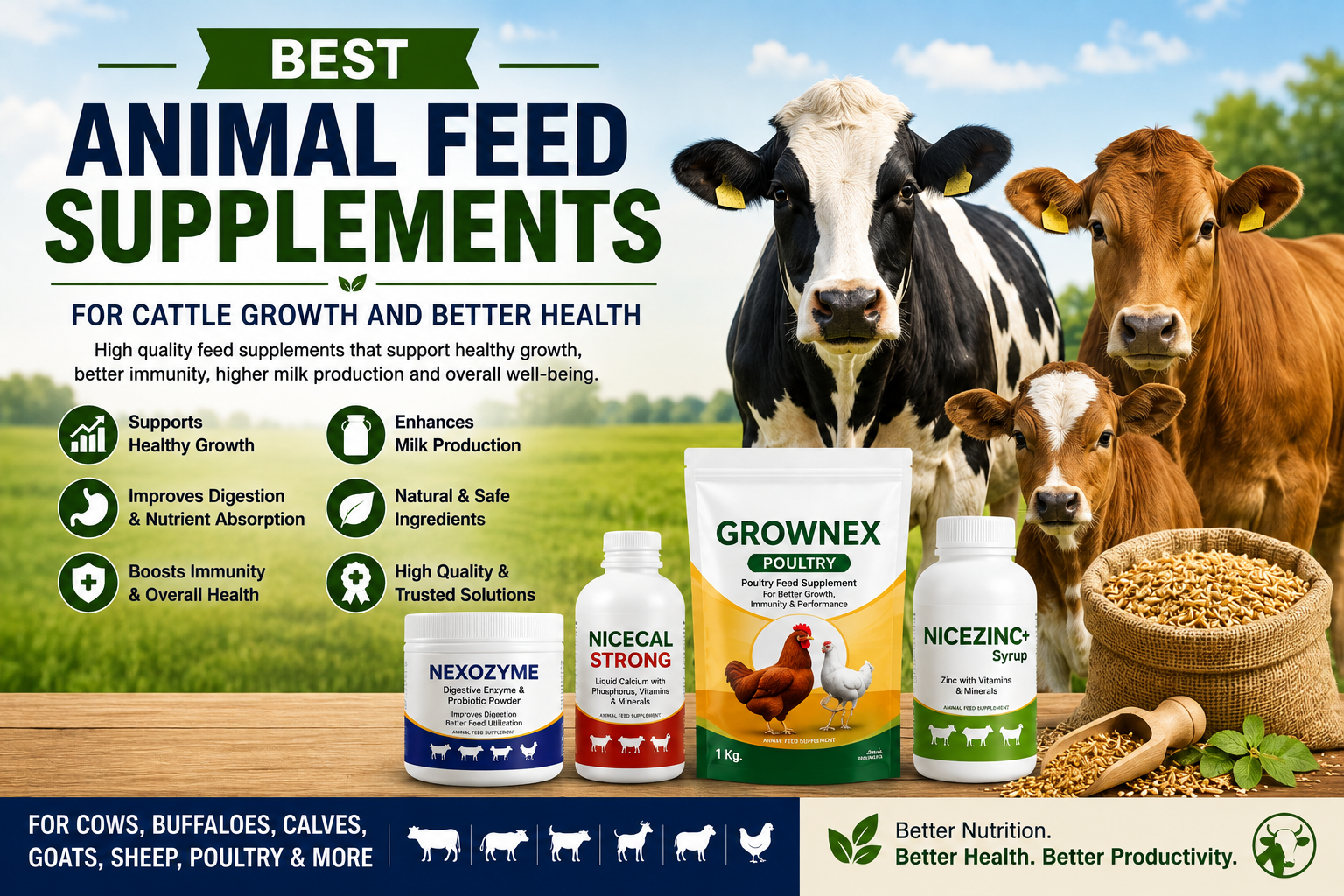 Best Animal Feed Supplements For Cattle Growth And Better Health | Niceway India