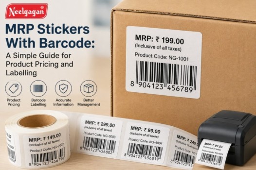 MRP Barcode Stickers for Easy Product Labelling