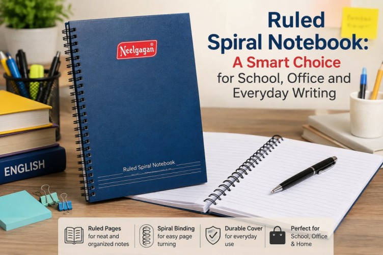Ruled Spiral Notebook for School, Office & Everyday Writing