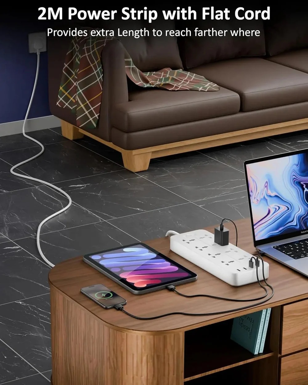 FEDUS 8 Sockets Surge Protector with USB-A & USB-C Ports 5M