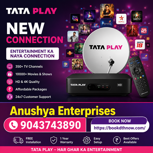 Tata Play New DTH Connection in Pondicherry | Same Day Installation