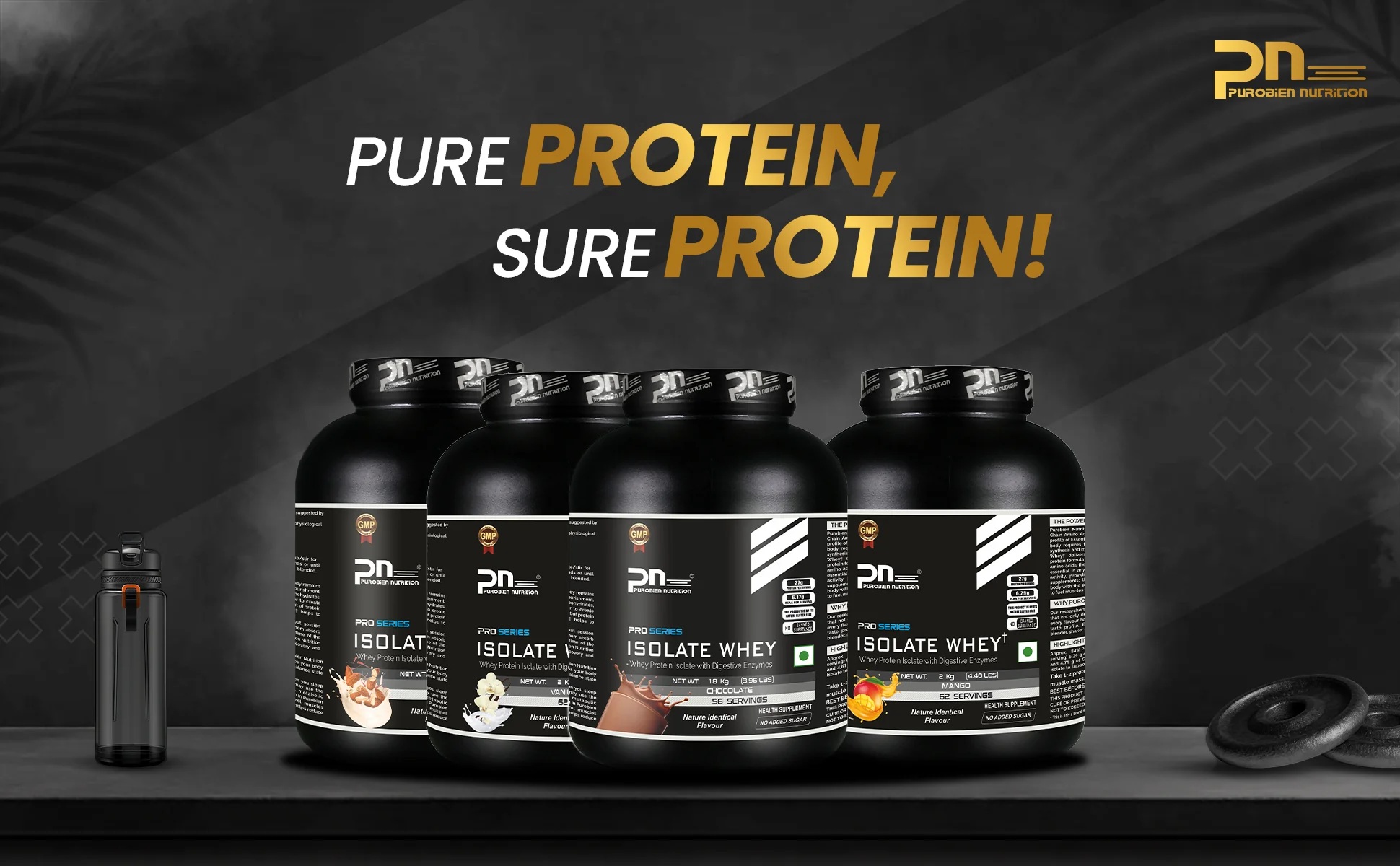 Buy Premium Isolate Whey Protein Online in India | Purobien Nutrition