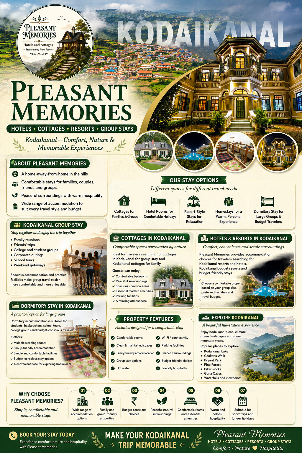 Best Cottages in Kodaikanal for Group Stay | Pleasant Memories