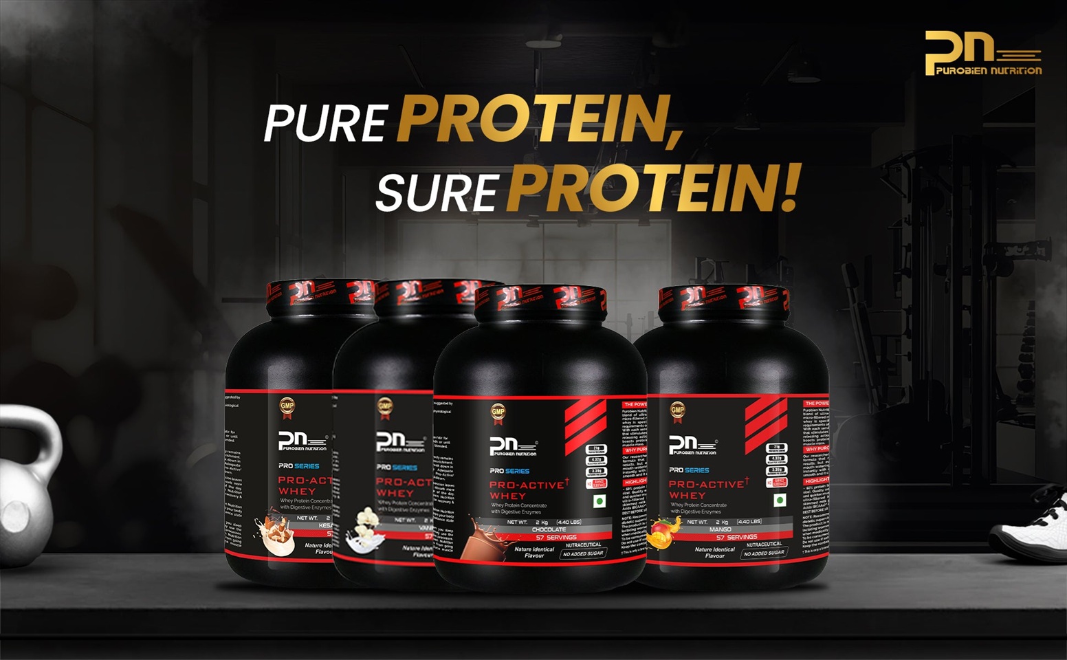 Buy Whey Protein Concentrate Online | Pro Active Whey by Purobien Nutrition
