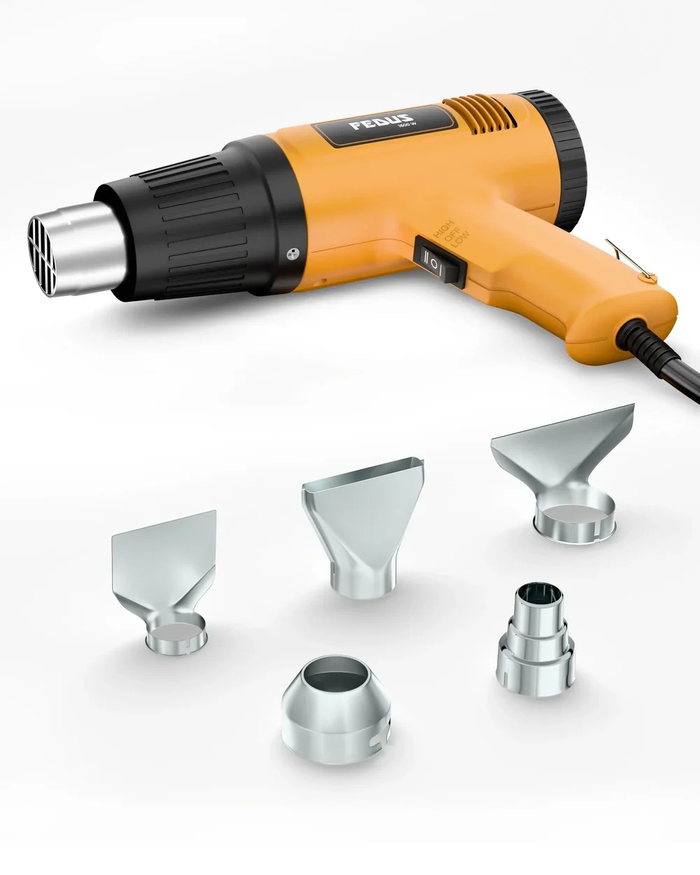  FEDUS Heat Gun Temperature Machine 1600W 5 Nozzles Included