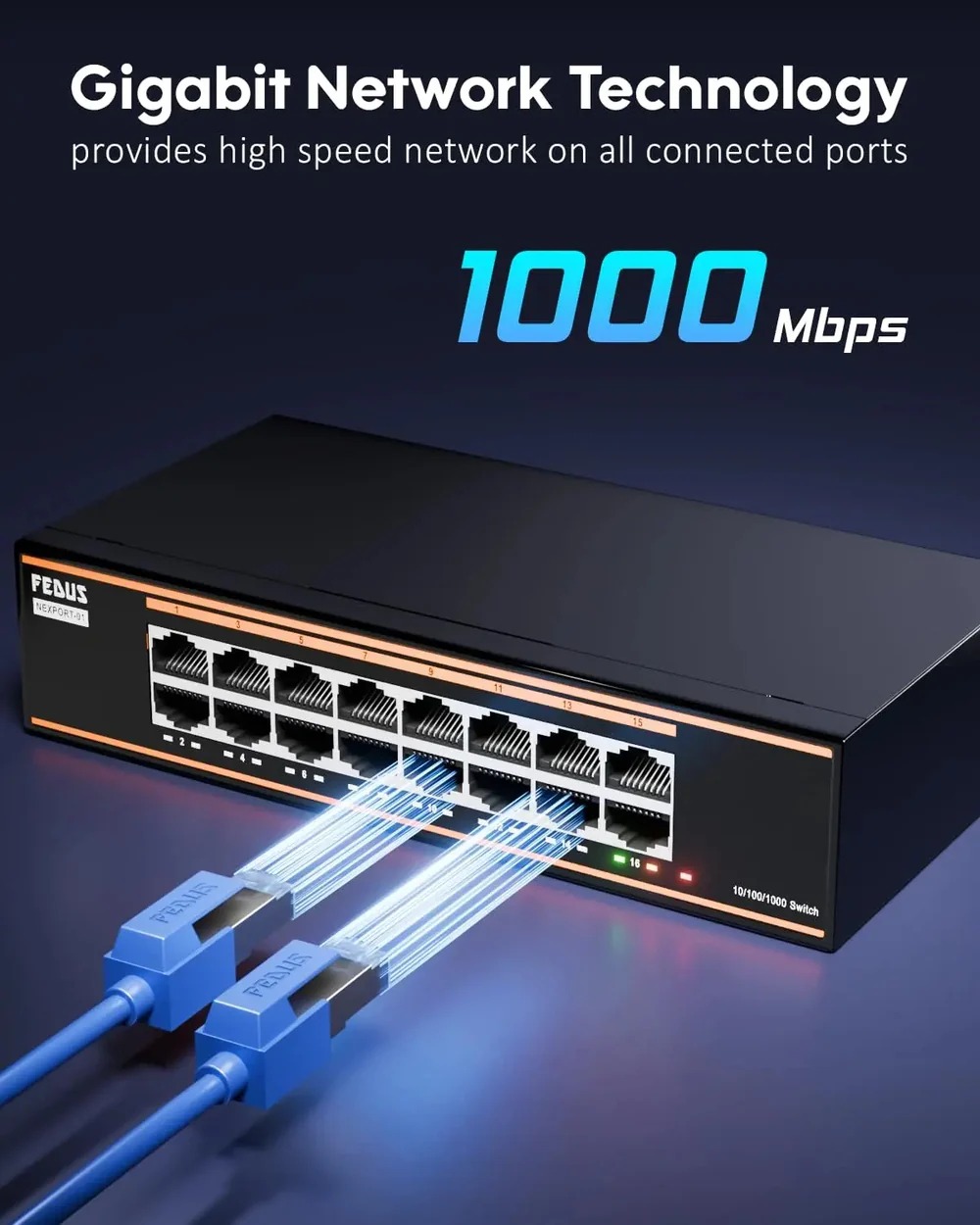 FEDUS 16 Port Gigabit Ethernet Network Switch